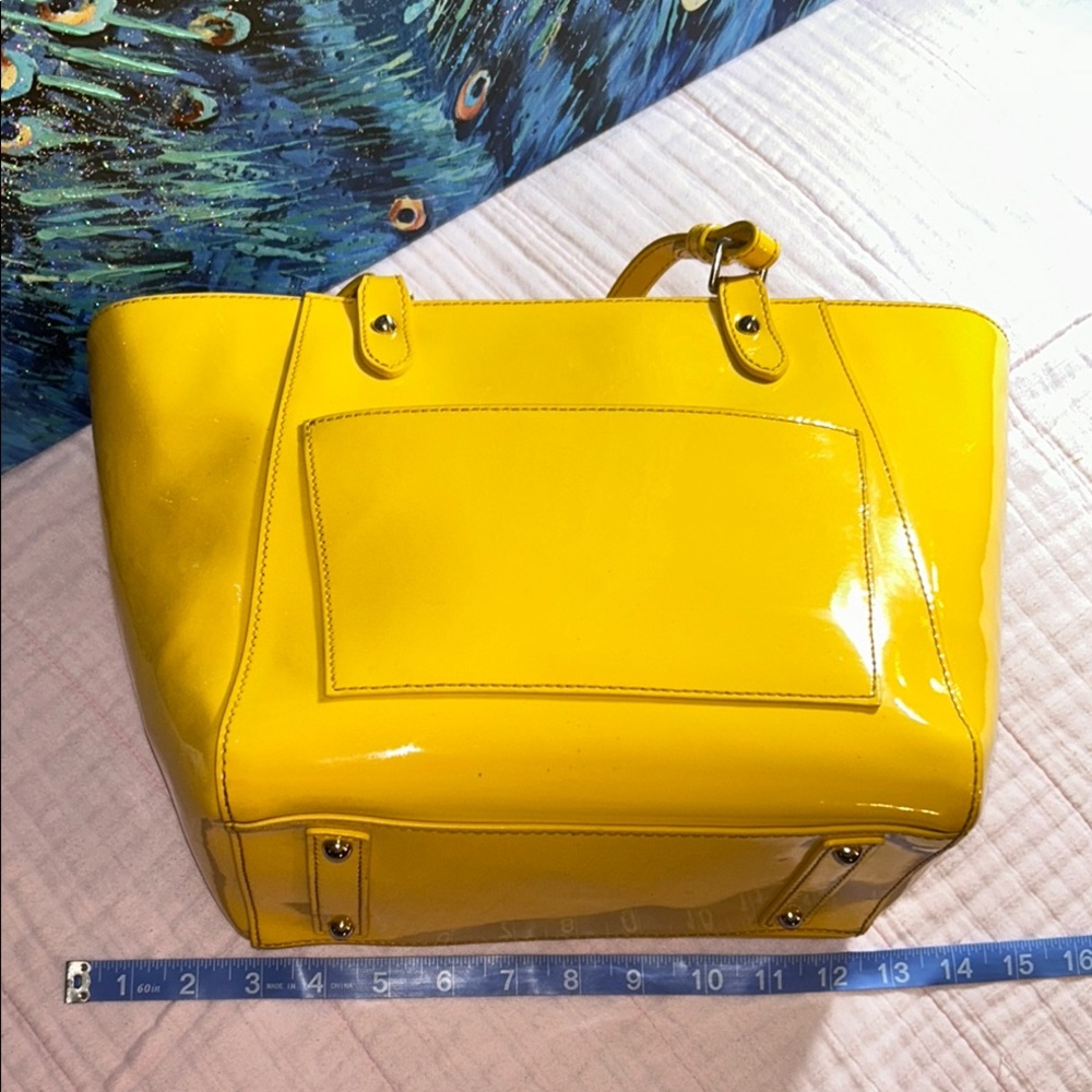 Dooney & Bourke Bright Yellow Patent Leather Tote Bag - Picture 13 of 16